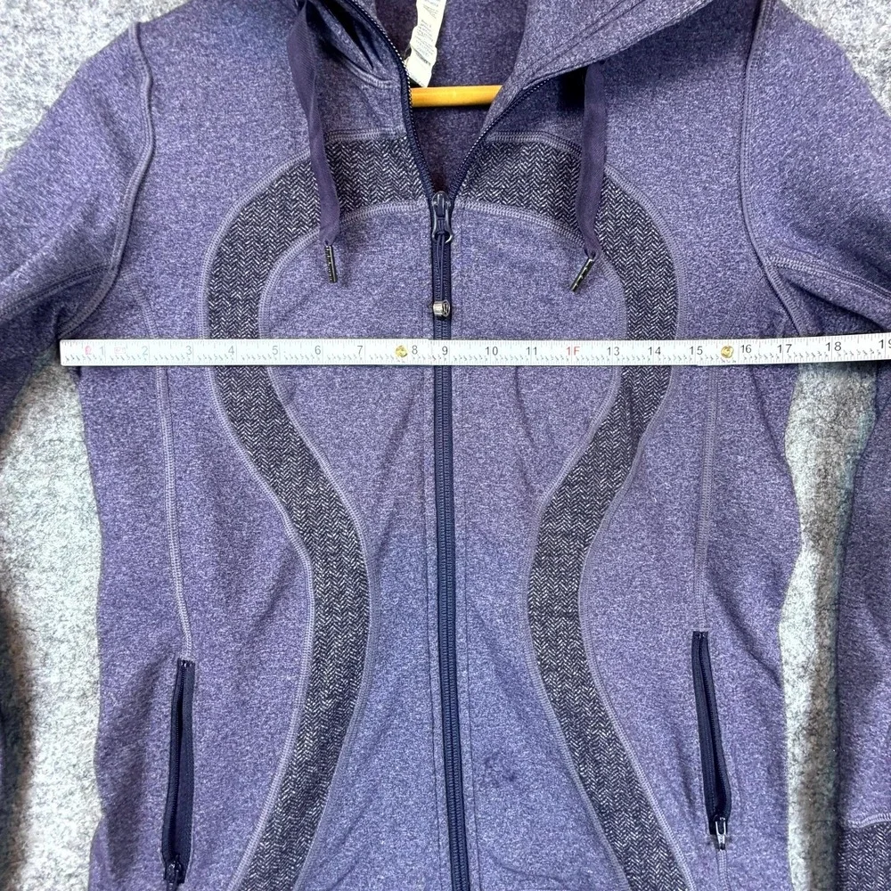 Lululemon Athletica Stride Jacket Womens 6‎ Heather Purple Stretch Logo Full Zip